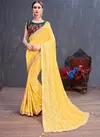 Yellow Heavy Silk Designer Party Wear Rang Roop Vol 3 Organza wedding Wear Sarees 4137